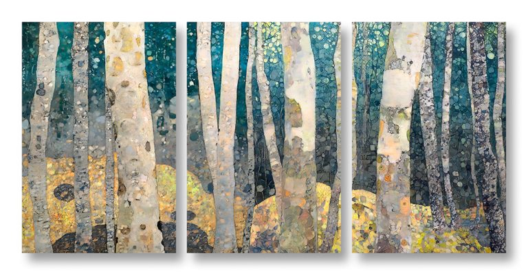 Klimt Forest triptych