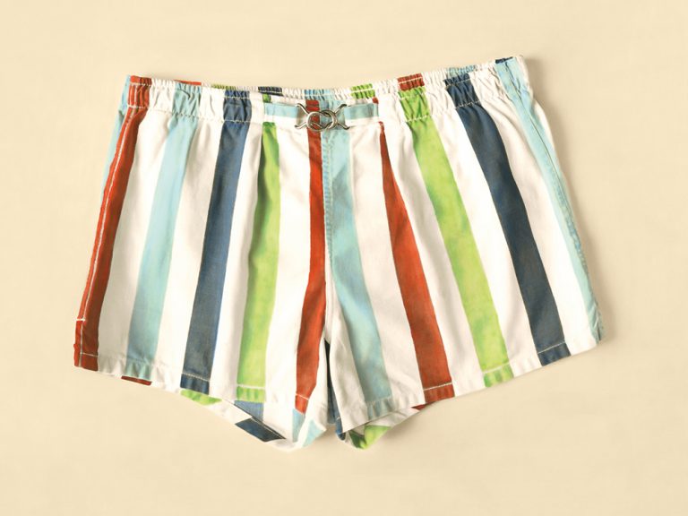 Mens Vintage Striped Swim Suit
